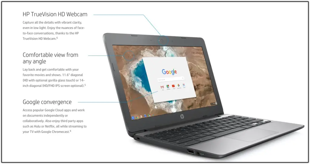 HP Chromebook website screenshot