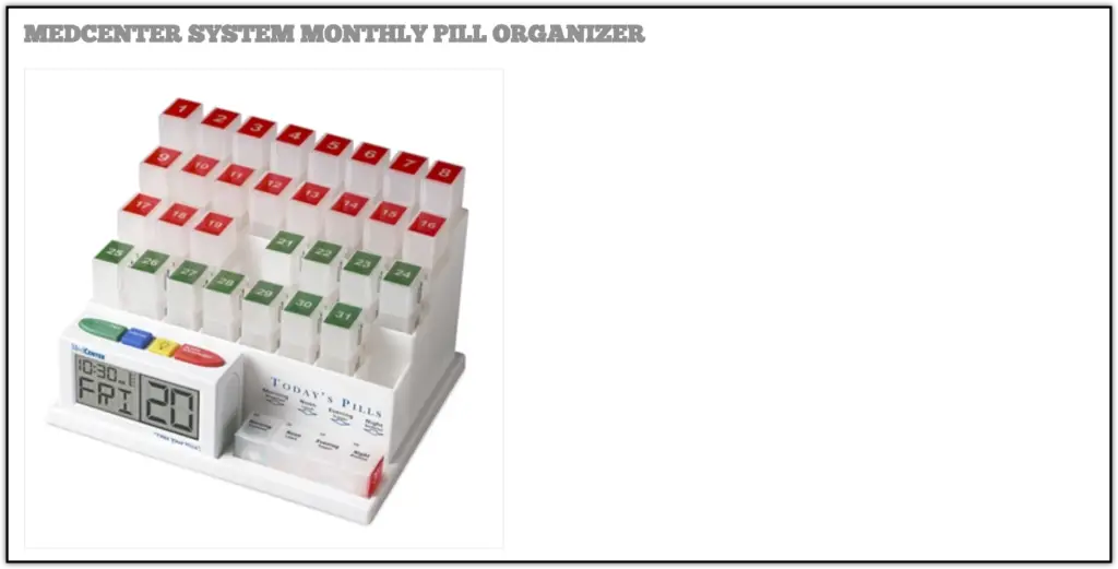 MedCenter Pill Organizer with Reminder website screenshot