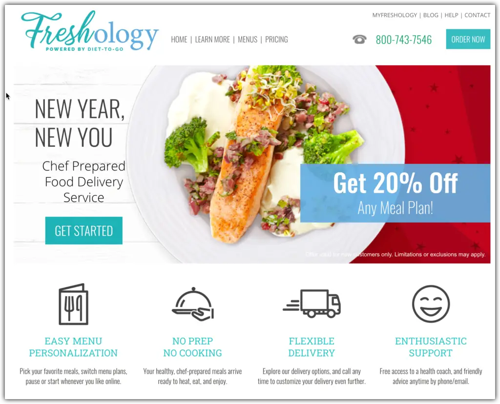 freshology homepage screenshot