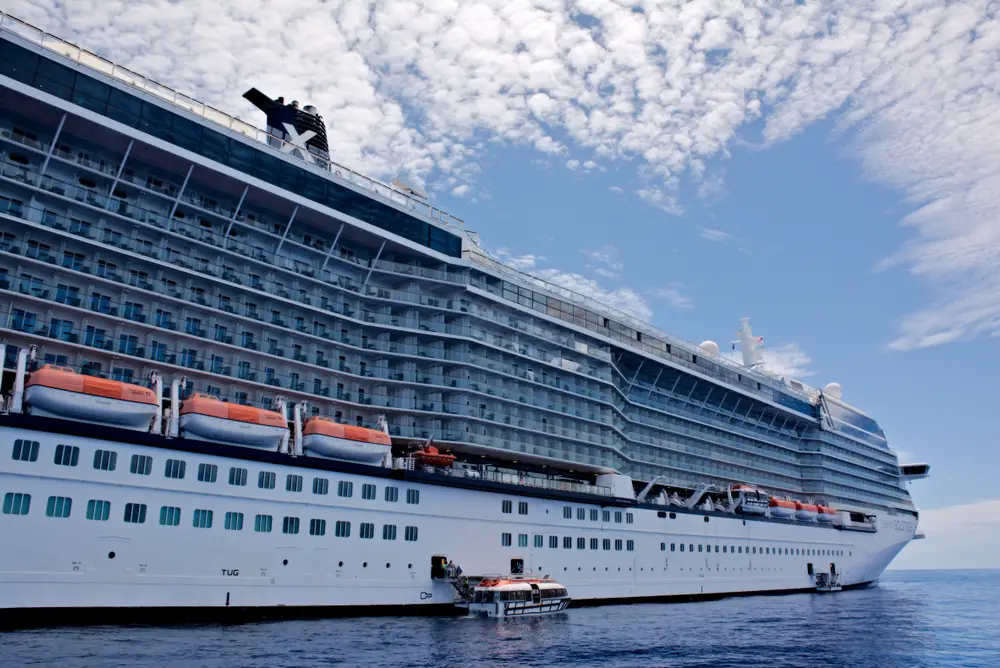 A Celebrity Cruise ship in Lahaina, Maui, Hawaii