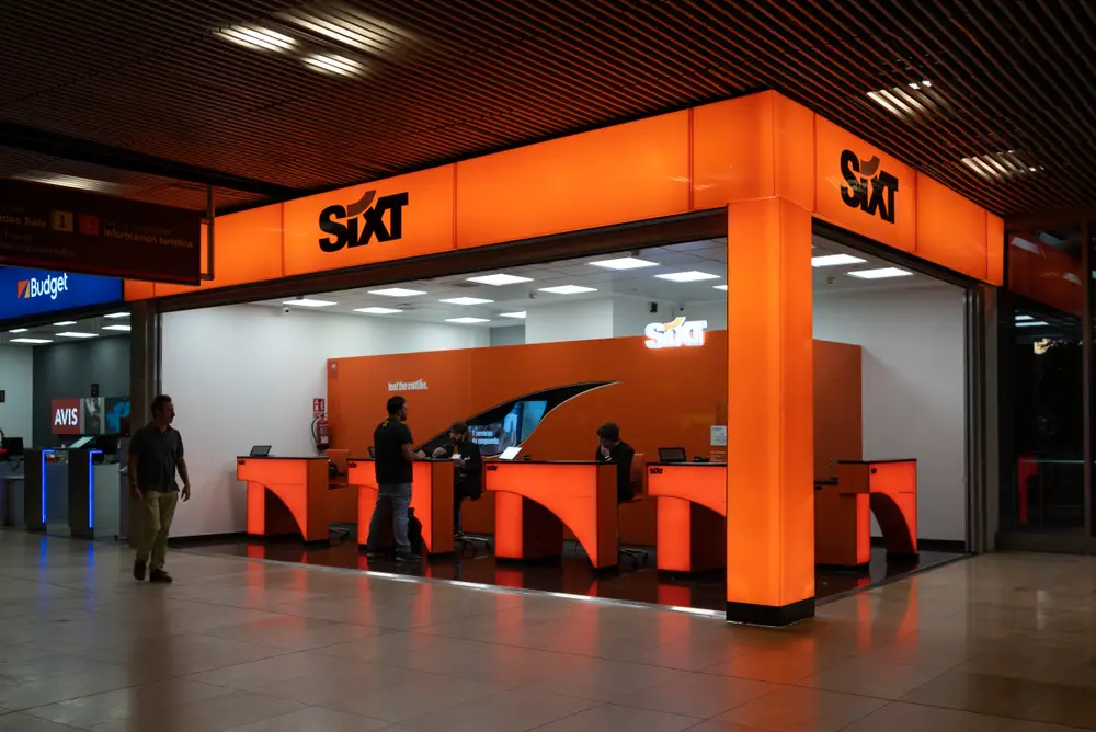 Sixt car rental platform in the airport