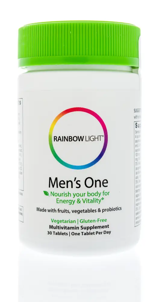 Rainbow light supplement isolated on white